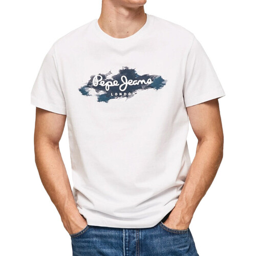 Textil Homem T-shirt mangas compridas Pepe JEANS flare  Branco