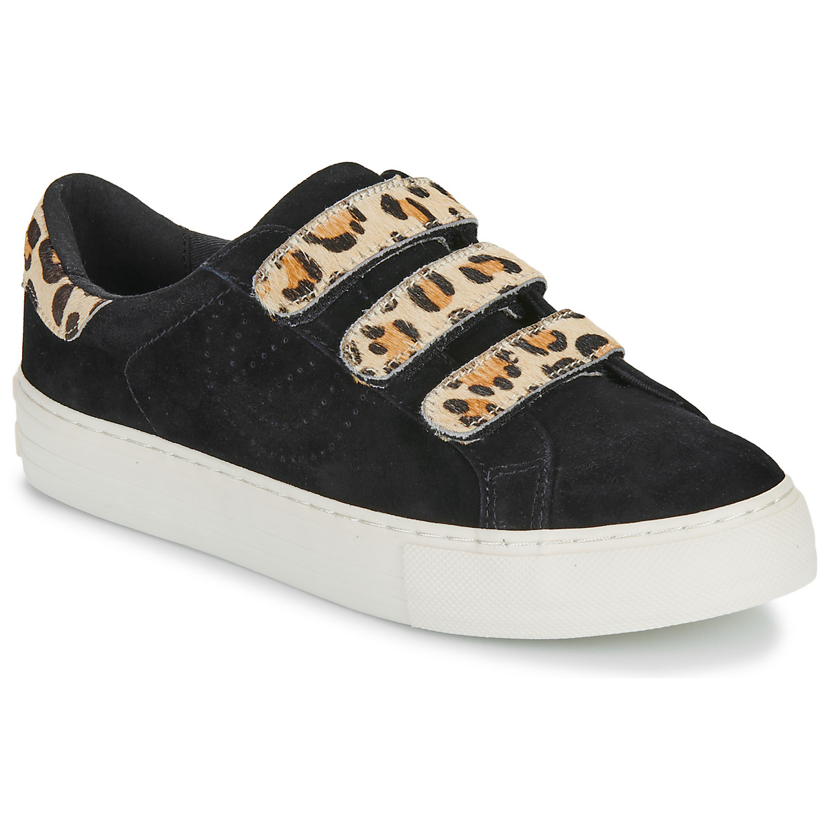 Sapatos Mulher Sapatilhas No Name ARCADE STRAPS PERFOS Preto / Leopardo