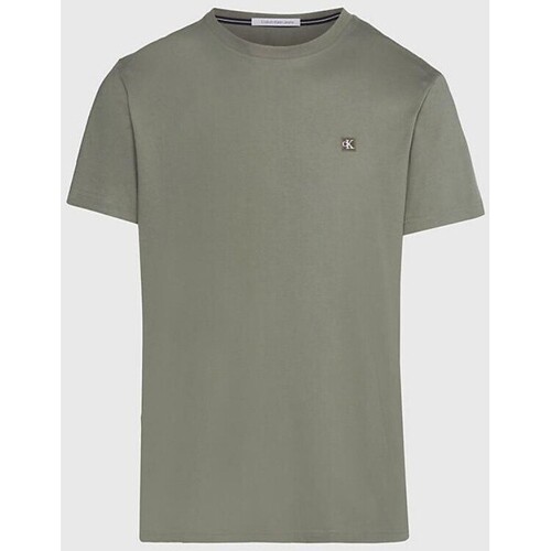 Textil Homem T-Shirt mangas curtas Three quarter sleeve collared dress with a front button-up placket and a straight vented hemline J30J325268 Verde