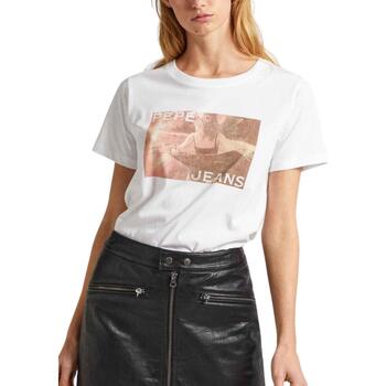 Textil Mulher T-shirts e Pólos Pepe strap-detail jeans  Branco