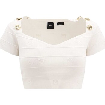 Textil Mulher Stefanel T-shirt con maniche a palloncino Pinko 102882-A1LK Branco