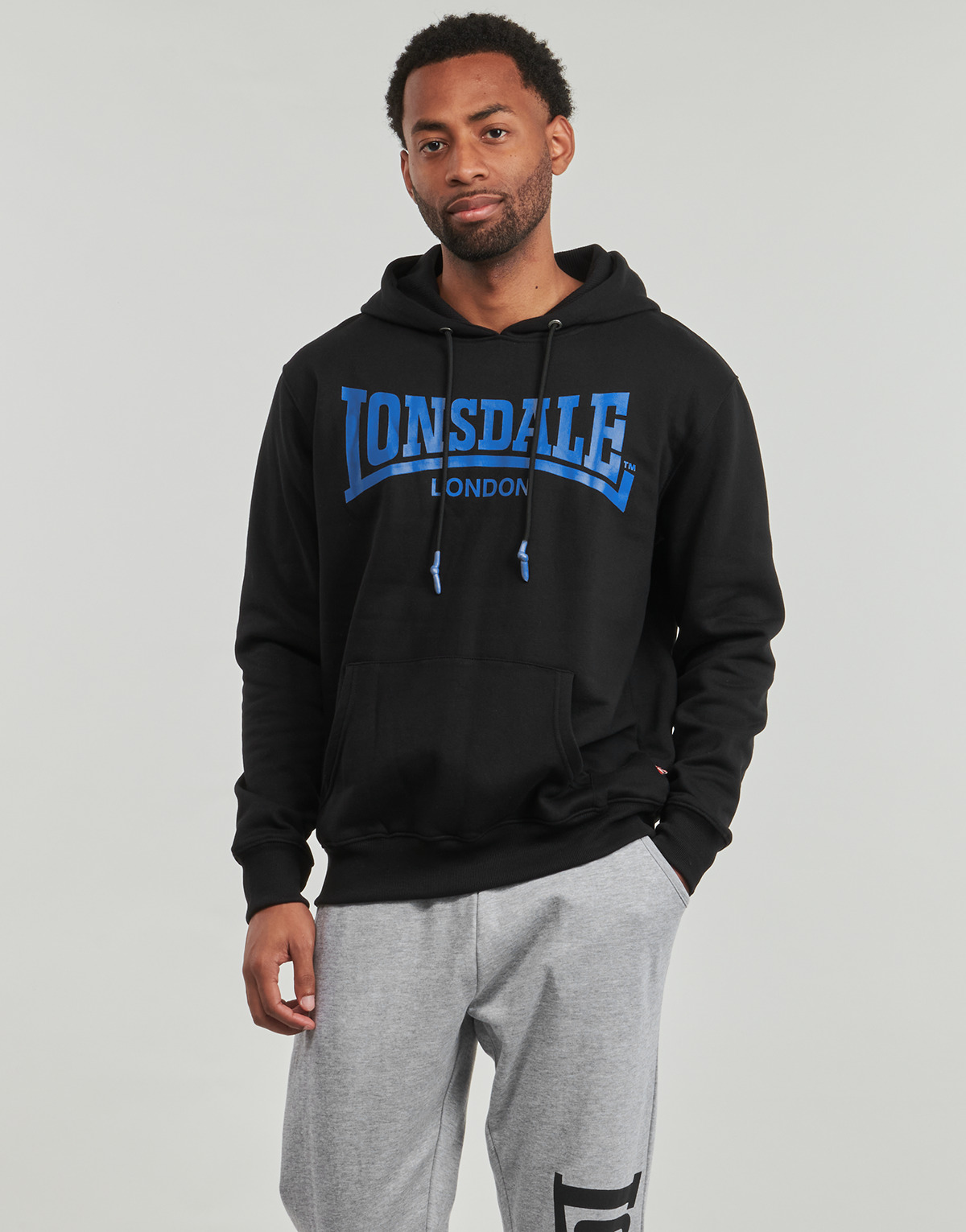 Textil Homem Sweats Lonsdale CHATSWORTH Preto / Azul