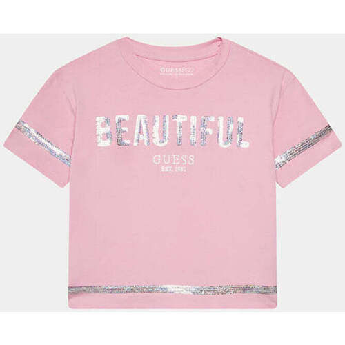 Textil Rapariga T-shirts e Pólos Guess J4RI08-G65F-9-23 Rosa