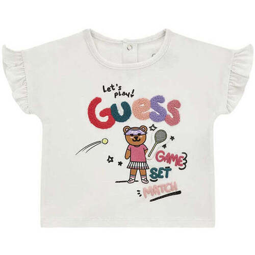 Textil Rapariga T-shirts e Pólos Guess marron K4RI10-G011-1-13 Branco