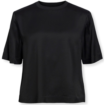 Textil Mulher Sweats Object Top Eirot S/S - Black Preto