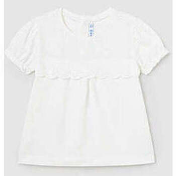 Textil Rapariga T-shirt nera con tasche con zip Mayoral 1006-44-1-12 Branco