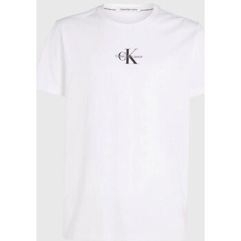 Textil Homem T-Shirt mangas curtas Calvin Klein Academy JEANS J30J323483 Branco