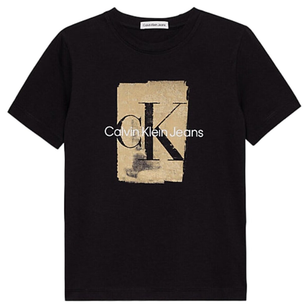 Textil Rapaz T-shirt mangas compridas Calvin Klein Jeans IB0IB01971 Preto