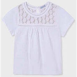 Textil Rapariga T-shirts e Pólos Mayoral 6005-82-1-23 Branco