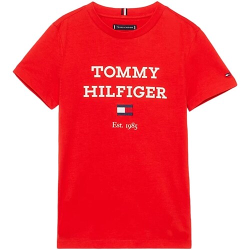 Textil Rapaz T-shirt mangas compridas Tommy Hilfiger KB0KB08671 Vermelho