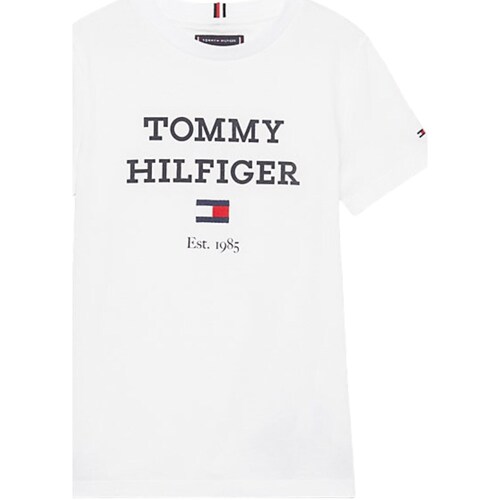 Textil Rapaz T-shirt Shirt mangas compridas Tommy Hilfiger KB0KB08671 Branco