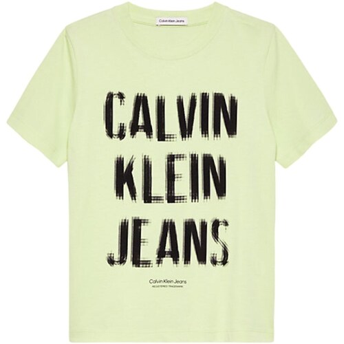 Textil Rapaz T-shirt mangas compridas negro Calvin Klein Jeans IB0IB01974 Verde