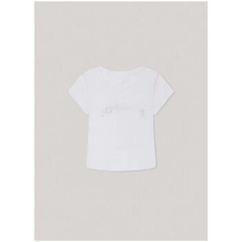 Textil Rapariga T-shirts e Pólos Pepe JEANS V-neck PG503088-800-1-21 Branco