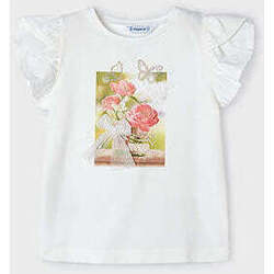 Textil Rapariga T-shirts e Pólos Mayoral 3091-61-1-17 Branco