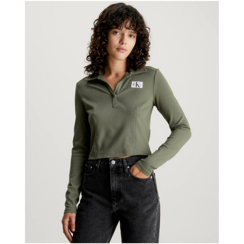 Textil Mulher T-shirts e Pólos Calvin Klein Jeans J20J222556 Verde