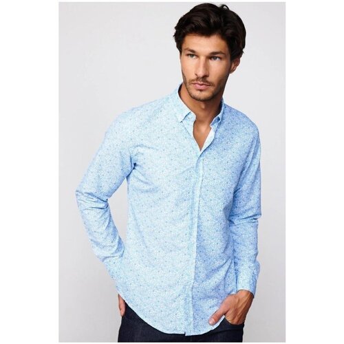 Textil Homem Camisas mangas comprida Tudors DR220090-501 Azul