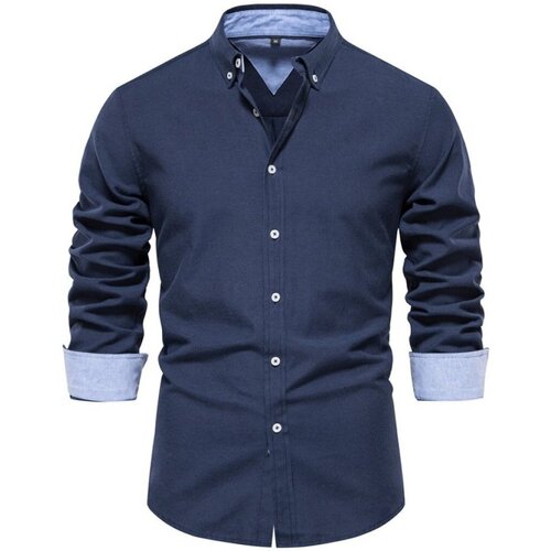 Textil Homem Camisas mangas comprida Atom SH700 Azul