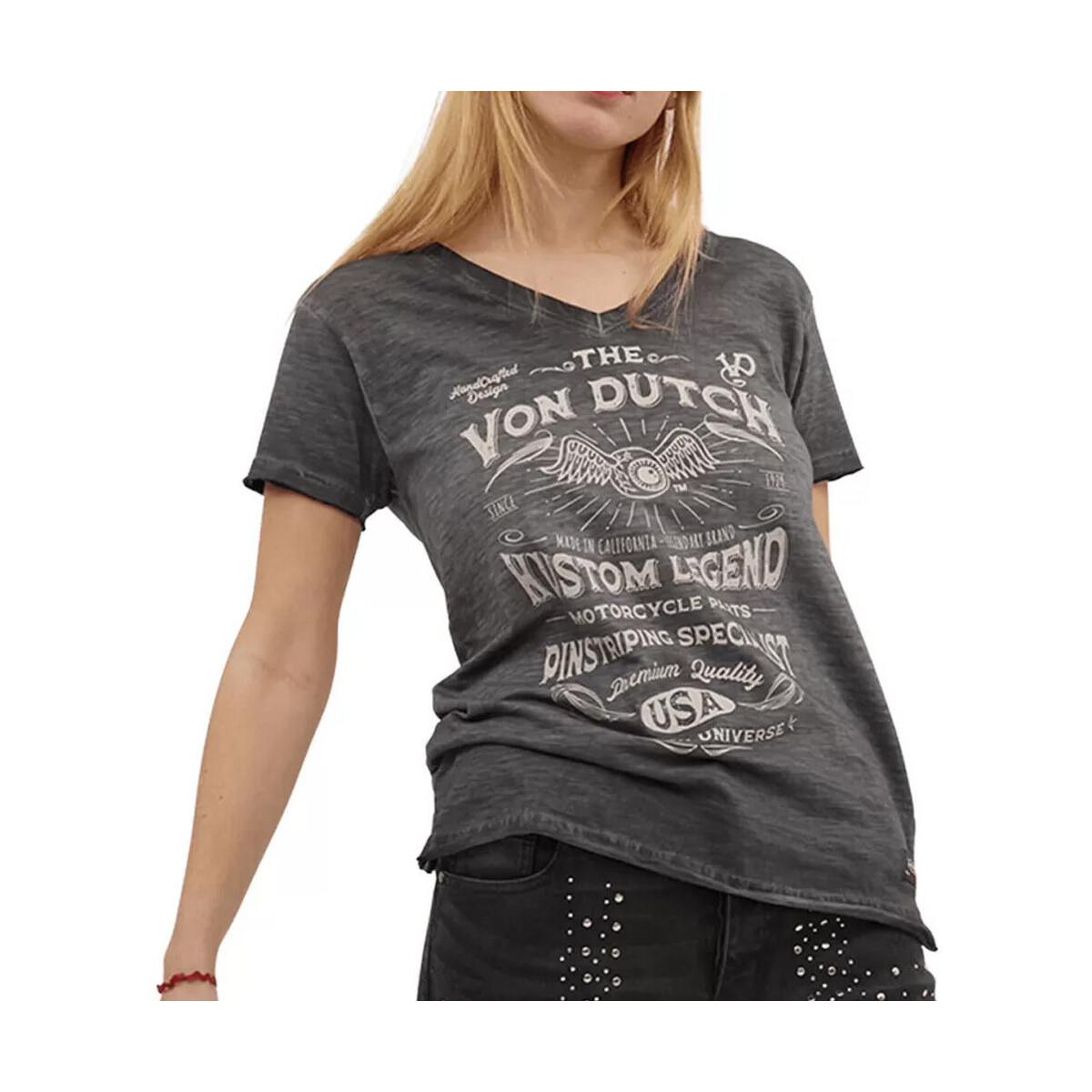 Textil Mulher T-shirts e Pólos Von Dutch  Cinza