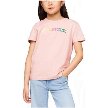Textil Rapariga T-Shirt mangas curtas Tommy Hilfiger  Rosa