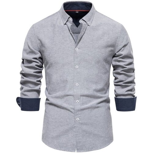 Textil Homem Camisas mangas comprida Atom SH700 Cinza