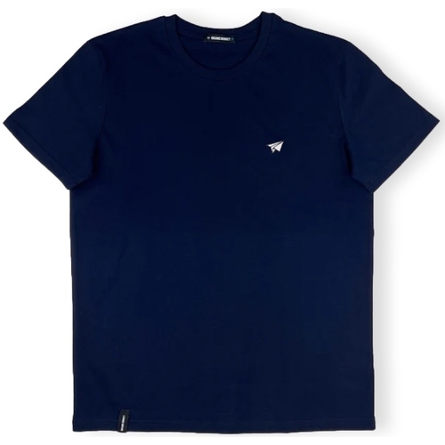 Textil Homem T-shirts e Pólos Organic Monkey T-Shirt Paper Plane - Navy Azul