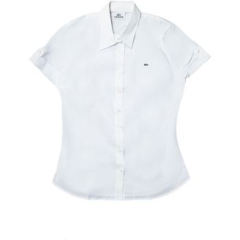 Textil Mulher camisas Lacoste CF8544 Branco