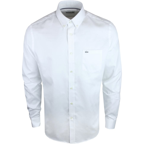 Textil Homem Camisas mangas comprida Lacoste Spring CH9081 Branco