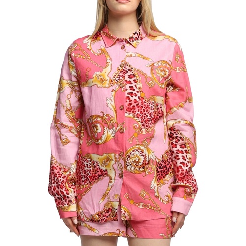 Textil Mulher camisas Guess FL6LNC E2GH01 WO078 Rosa