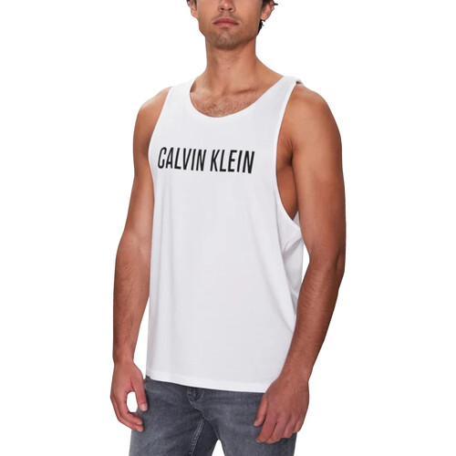 Textil Homem Tops sem mangas Calvin Klein Jeans KM0KM00837 Branco