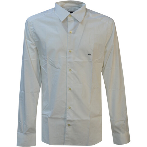 Textil Homem Camisas mangas comprida Lacoste Spring CH4417 Branco