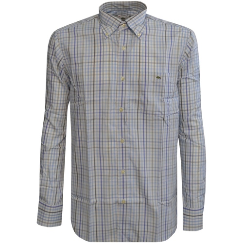 Textil Homem Camisas mangas comprida Gri Lacoste CH3621 Branco