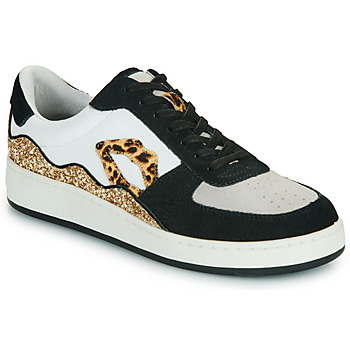 Sapatos Mulher Sapatilhas Bons baisers de Paname LOULOU BLANC NOIR LEOPARD Branco / Ouro / Preto