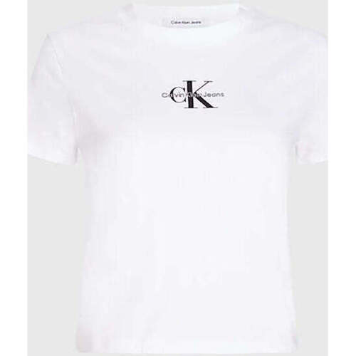 Textil Mulher T-shirts e Pólos Calvin Klein Jeans J20J223113-YAF-1-31 Branco