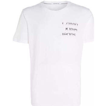 Textil Homem T-shirts e Pólos Calvin Klein Jeans J30J325189-YAF-1-1 Branco