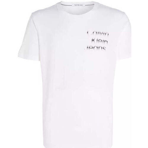 Textil Homem T-shirts e Pólos Calvin Klein Jeans J30J325189-YAF-1-1 Branco