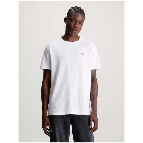 Textil Homem T-shirts e Pólos Calvin Klein Jeans J30J325268-YAF-1-1 Branco