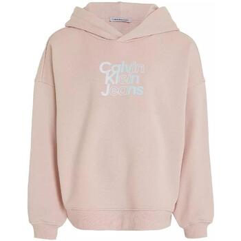 Textil Rapariga Sweats Calvin Klein Cotton JEANS  Rosa