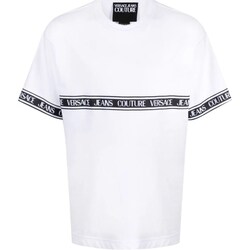 Textil Homem Polos mangas compridas Versace JEANS Logo Couture 76GAHC06-CJ01C Branco
