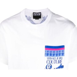 Textil Homem Polos mangas compridas Versace JEANS Logo Couture 76GAH6RB-JS334 Branco
