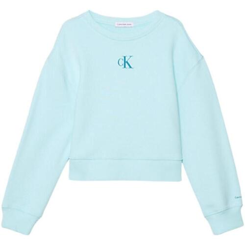 Textil Rapariga Sweats Calvin Klein Trim JEANS  Azul