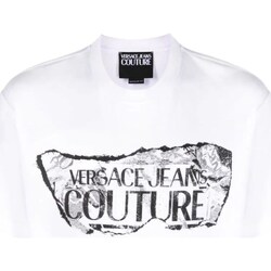 Textil Homem Polos mangas compridas Versace JEANS Logo Couture 76GAHE03-CJ00E Branco