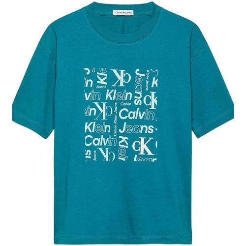 Textil Rapaz T-Shirt mangas curtas Calvin Klein Jeans  Azul