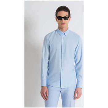 Textil Homem Camisas mangas comprida Antony Morato MMSL00721-FA400082-7124-3-1 Azul