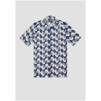 Textil Homem Camisas mangas comprida Antony Morato MMSS00177-FA430603-7064-3-1 Azul