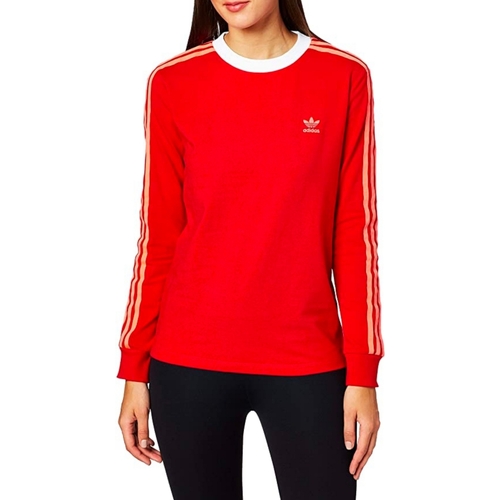 Textil Mulher T-shirt mangas compridas logo adidas Originals ED7498 Vermelho