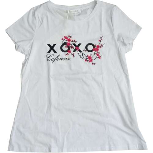 Textil Mulher T-Shirt mangas curtas Café Noir KJT037 Branco