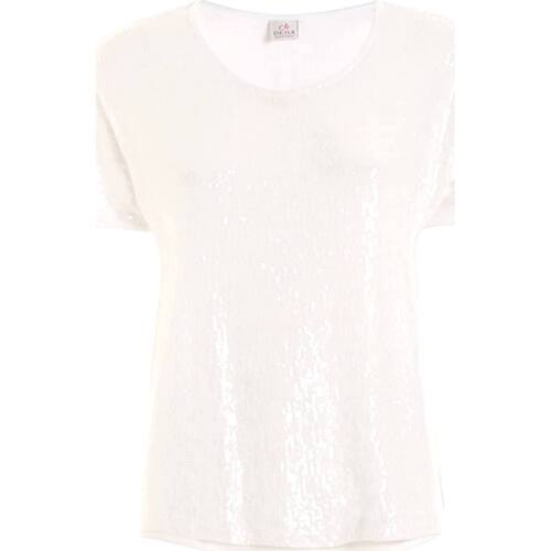 Textil Mulher T-Shirt mangas curtas Deha B52650 Branco