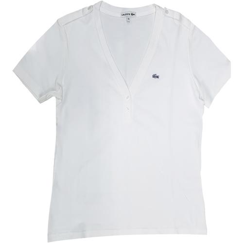 Textil Mulher T-shirt mangas compridas Lacoste TF1077 Branco