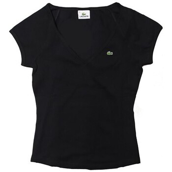 Textil Mulher Pretty Green Gillespie T-shirt avec grand logo de couleur vive Blanc Lacoste TF7794 Preto