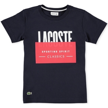 Textil Rapaz T-Shirt mangas curtas Lacoste med TJ3877 Azul